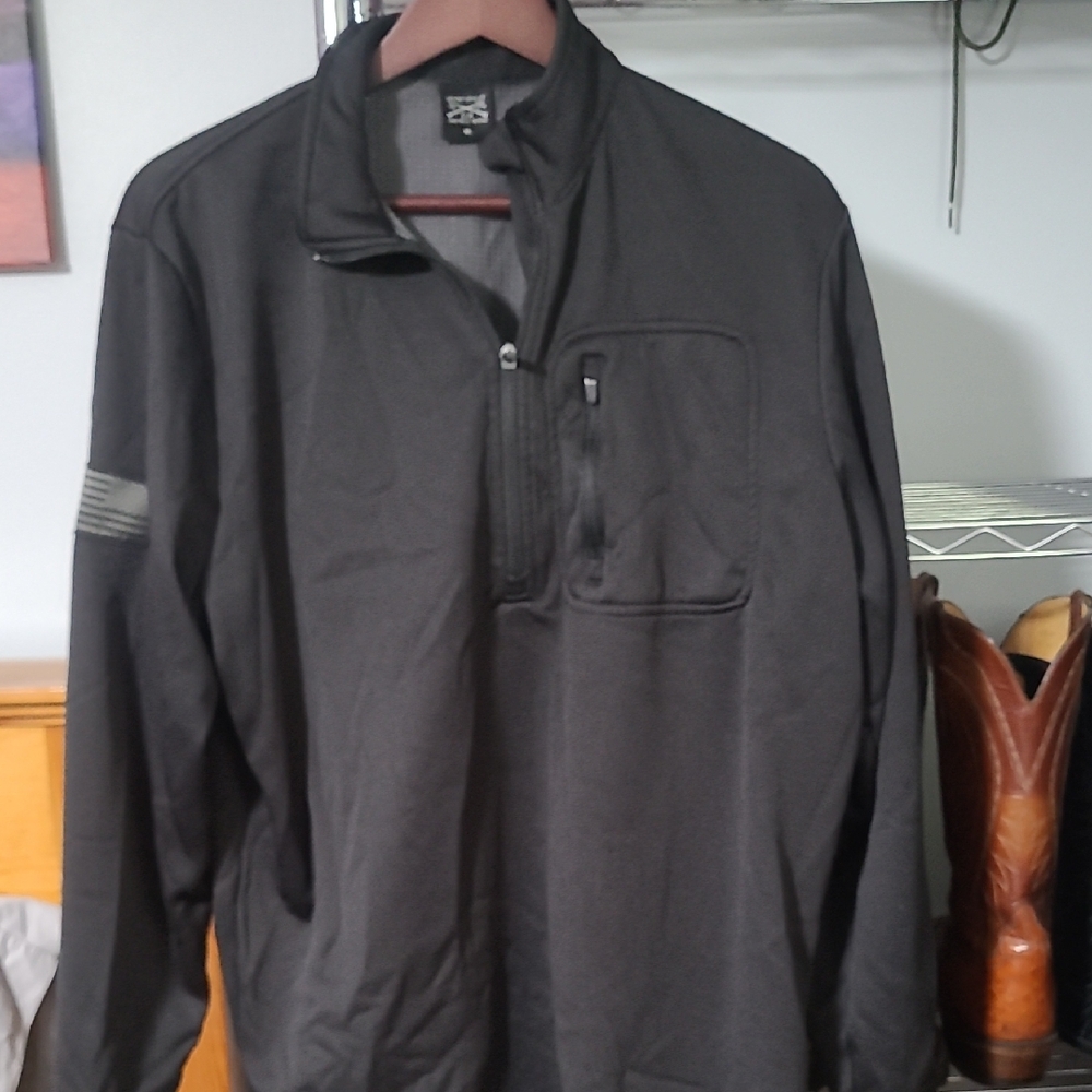 Grunt Style Black Lightweight Quarter Zip Sweatshirt size XL